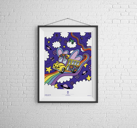 Poster print of Lamplighter's "Ms. Frizzle" can artwork.