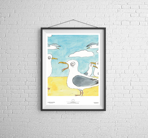 Stupid Seagulls Can Art Poster